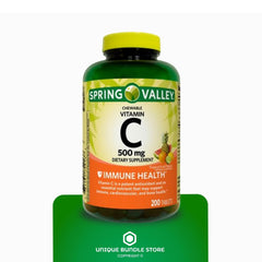 Spring Valley 7-day pill organizer included with vitamin C tablets