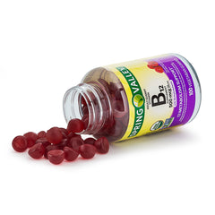 Spring Valley Vitamin B12 gummies jar illustrating adult-friendly vitamin for energy and nervous system health.