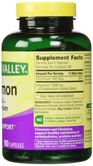Spring Valley Cinnamon 500mg Plus Chromium twin-pack side by side for convenient supplementation.