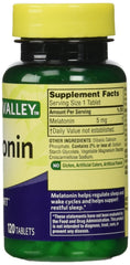 Spring Valley Melatonin 5mg tablets in a twin-pack for a simple nightly routine.