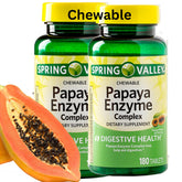Spring Valley papaya enzyme chewable tablets bottle front for digestive support