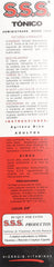 S.S.S. CO tonic liquid ingredient list emphasizes vitamins and iron.