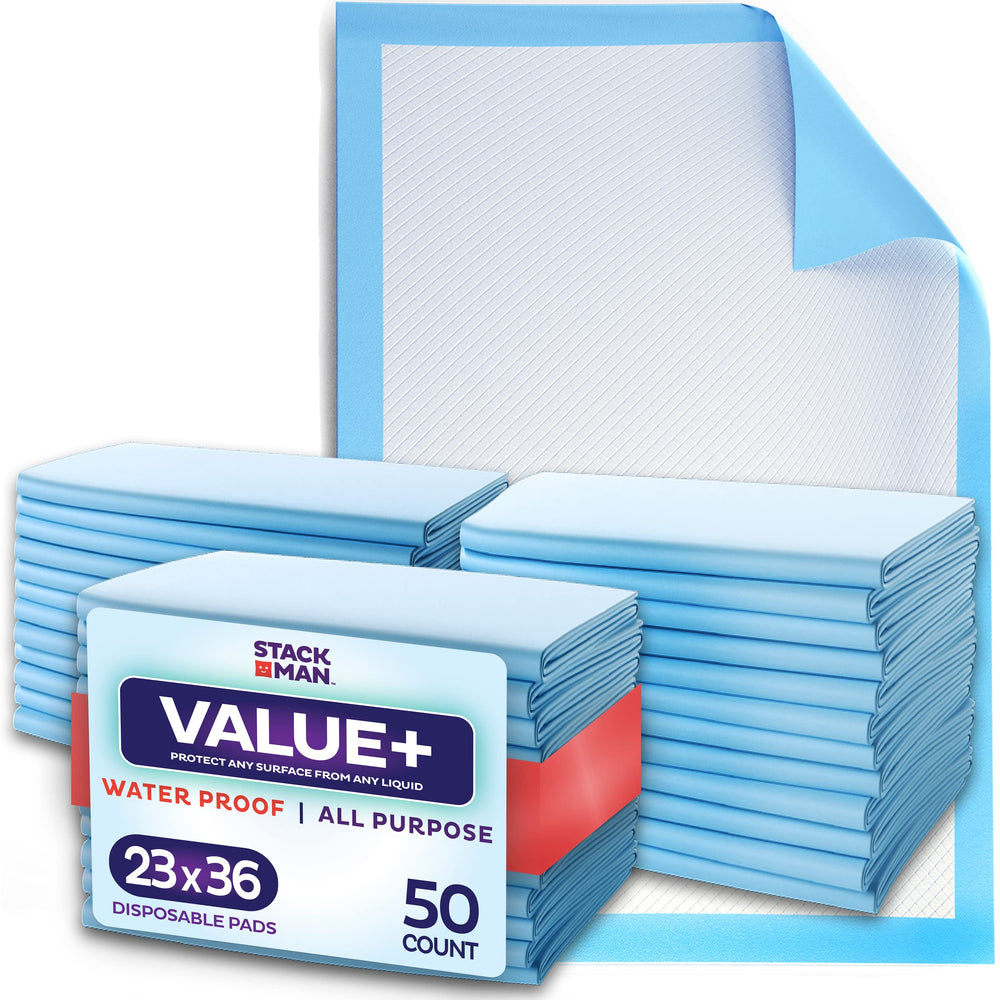 Stack Man Chucks Pads bed protection on sheets for overnight confidence.