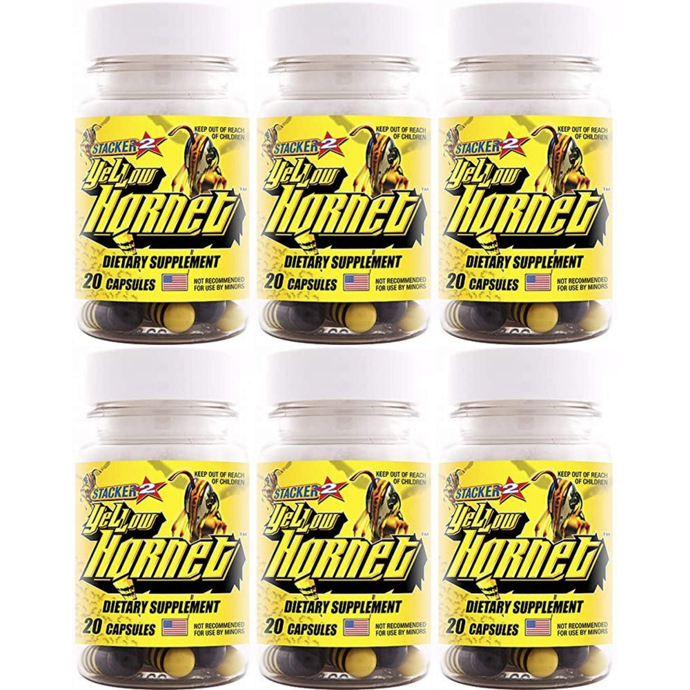 STACKER 2 Yellow Hornet bottle front view for bold energy on demand.