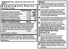 Dexatrim Max Complex-7 bottle back with ingredients and usage notes