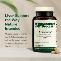 Albaplex capsules close-up highlighting nutrient-rich vitamin blend.