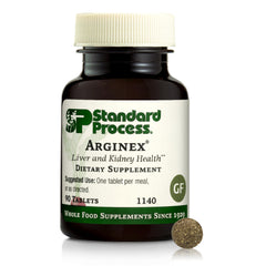 Standard Process Arginex bottle front view highlighting liver and kidney support