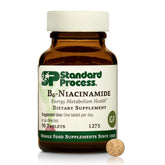 Standard Process B6-Niacinamide bottle with tablets supporting energy metabolism.