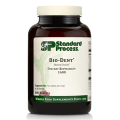 Standard Process Bio-Dent bottle showing skeletal health support for teeth and bones.