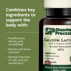 Standard Process Calcium Lactate packaging box conveys bone support heritage.