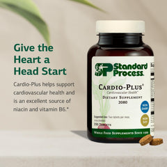 Cardio-Plus label close-up highlighting clean, non-dairy, non-soy formulation.