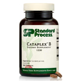 Standard Process Cataplex B bottle closeup highlighting energy-supporting B vitamins.