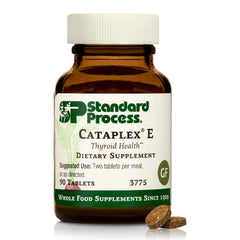Standard Process Cataplex E bottle front view with 90 tablets for daily wellness.