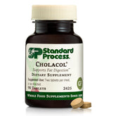 Standard Process Cholacol bottle front showing label for gallbladder support and fat digestion
