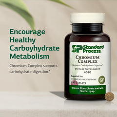 Standard Process Chromium Complex label displaying ingredients and gluten-free status.