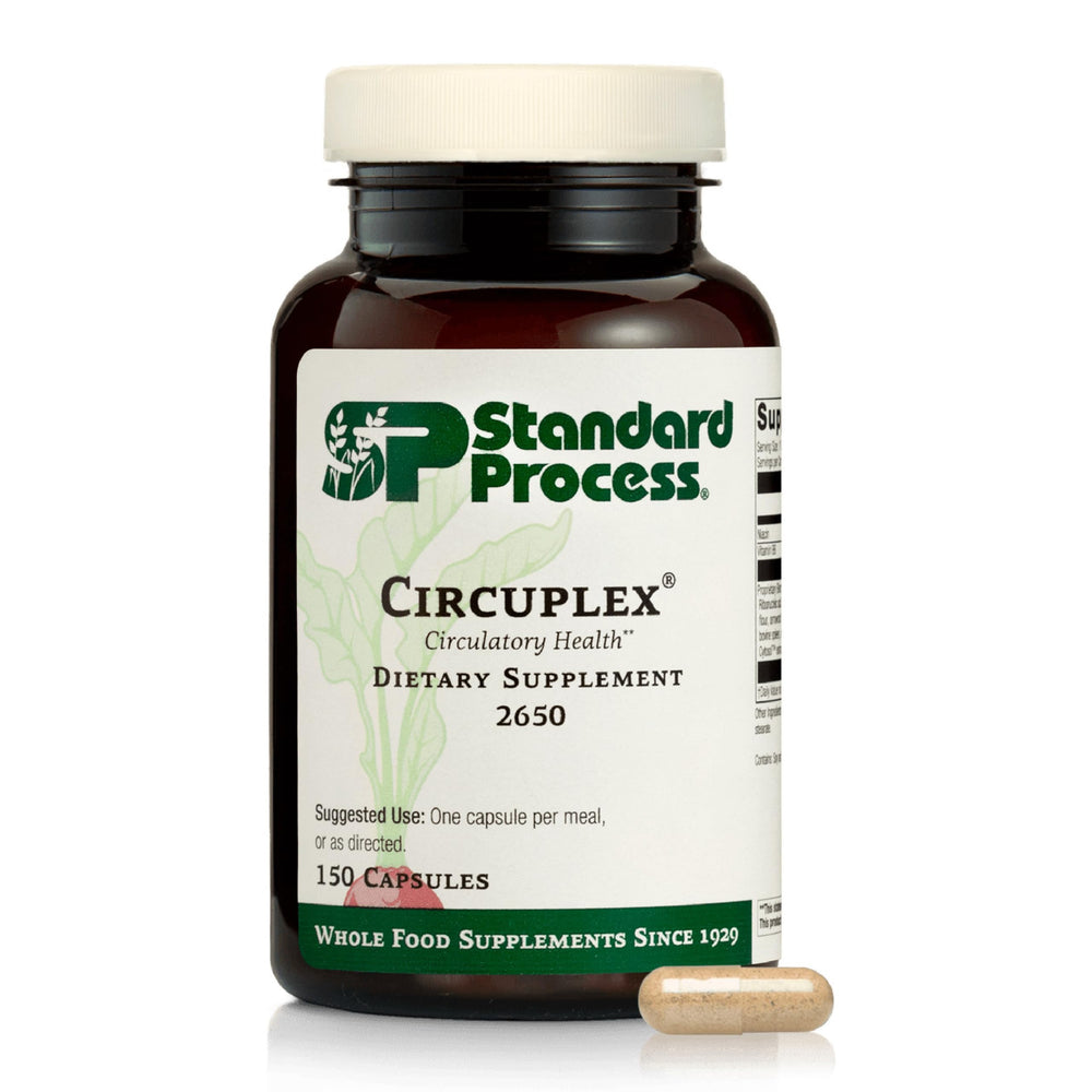 Standard Process Circuplex bottle label emphasizes vascular support