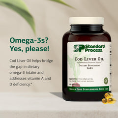 Standard Process Cod Liver Oil label front with vitamins A and D