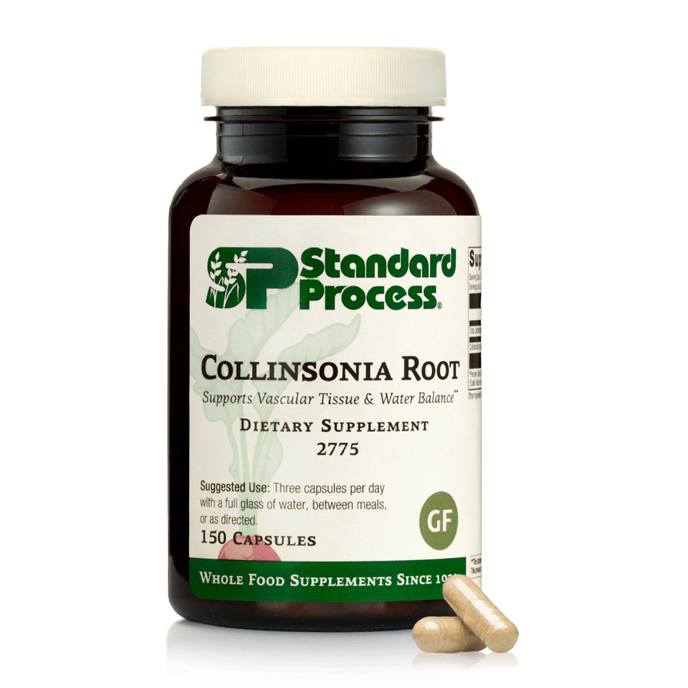 Standard Process Collinsonia Root bottle side view showing urinary health support potential