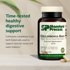 Standard Process Collinsonia Root label closeup highlighting whole-food ingredients