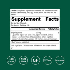 Standard Process Enzycore capsules closeup highlighting enzyme blend for fats, proteins, and carbs.