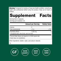Standard Process Fen-Gre label detail highlighting gluten-free and dairy-free notes.