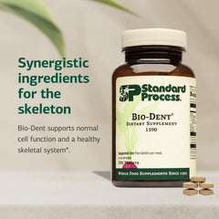 Standard Process Bio-Dent label view features licorice root and mineral blend for natural support.