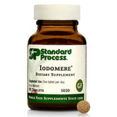 Standard Process Iodomere bottle on a counter, suggesting daily thyroid and metabolism support.