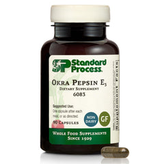 Standard Process Okra Pepsin E3 bottle ready for daily digestive support.