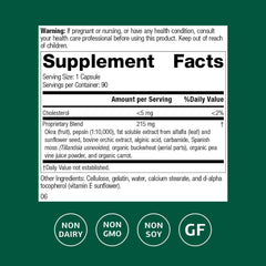 Okra Pepsin E3 capsules promoting protein digestion support.