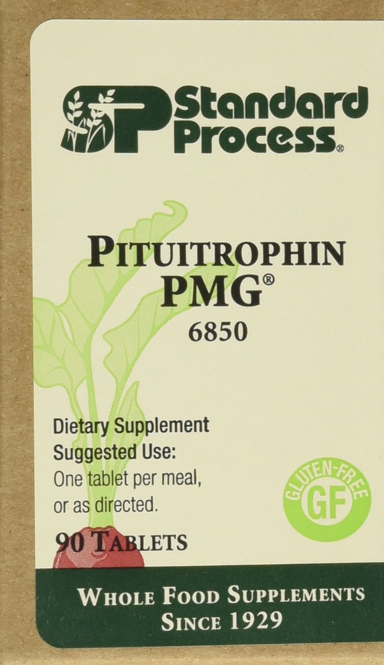 Standard Process Pituitrophin PMG tablets in a bottle front, suggesting cellular health support.