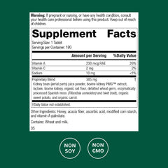 Standard Process Renafood tablets highlight antioxidant activity and convenient daily dosage.