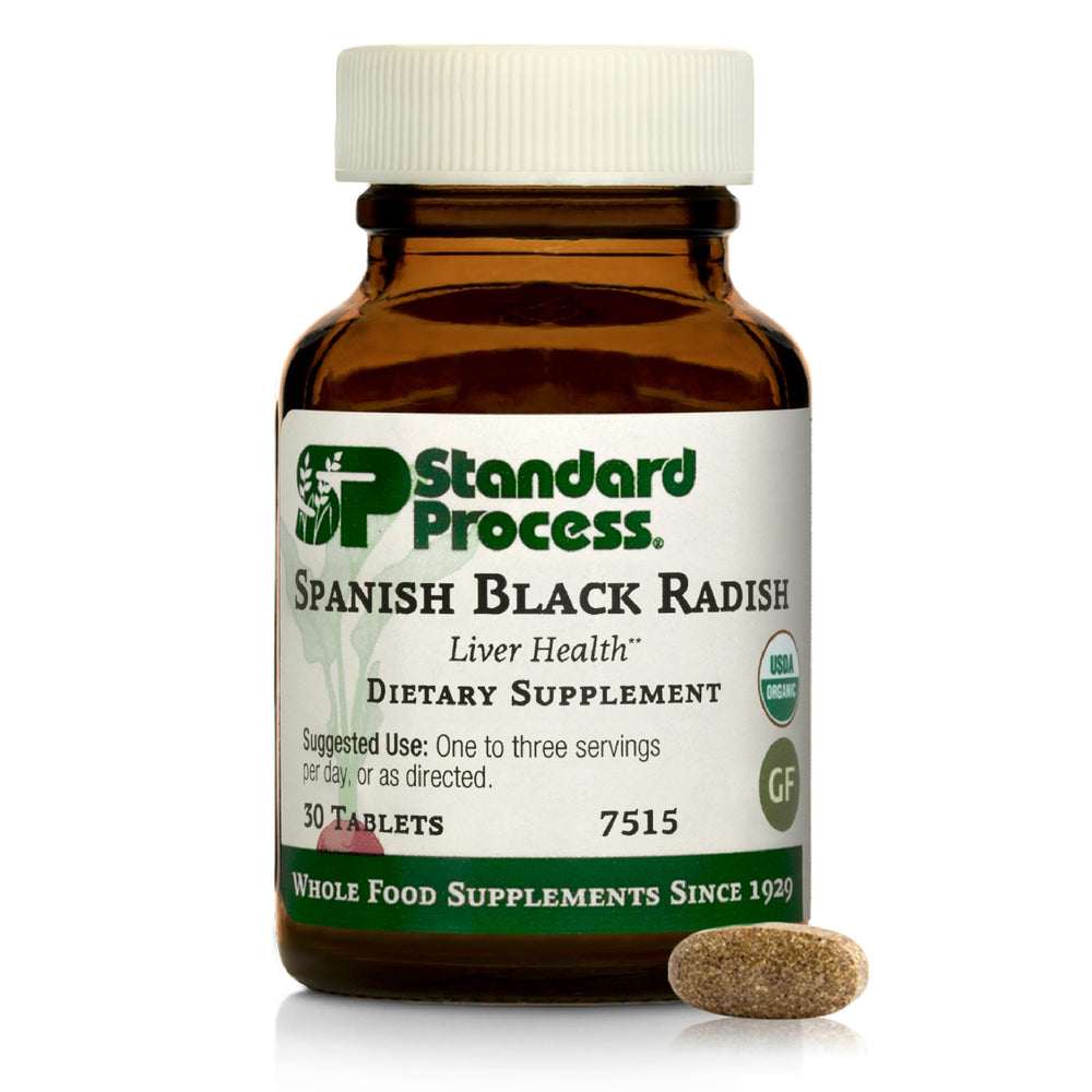 Standard Process Spanish Black Radish bottle front for daily liver health support
