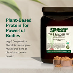 Chocolate Veg-E Complete Pro shake in glass, ideal post-workout beverage.
