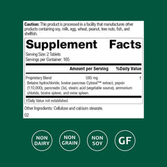 Standard Process Zypan tablets closeup highlighting pancreatin and pepsin benefits.