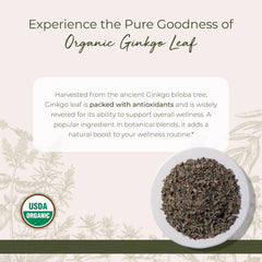 Starwest Botanicals ginkgo leaf cut and sifted ready for blends, capsules, or soups.