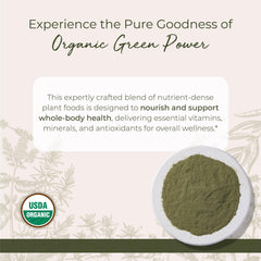 Starwest Botanicals GreenPower Blend powder scoop ready for shakes and juices