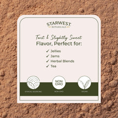 Starwest Hawthorn Berry Powder in cup; adds natural flavor to beverages.