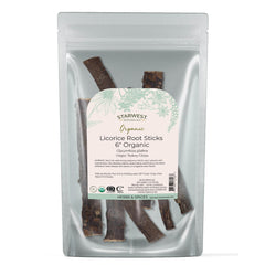 Starwest Botanicals licorice root sticks close-up aroma ideal for tea blends