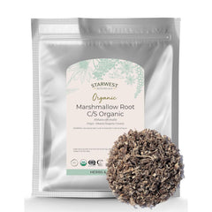 Starwest Botanicals marshmallow root cut and sifted for easy brewing and tea blends.