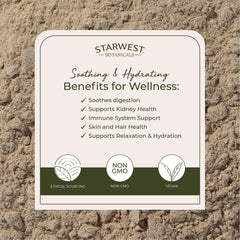 Starwest Botanicals marshmallow root powder in a bowl ready for infusion.