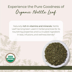 Starwest Botanicals nettle leaf ready for tea brew and steeping.