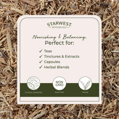 Starwest Botanicals nettle root cut and sifted for easy tea blends