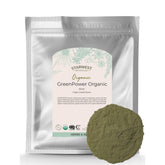 Starwest Botanicals Organic GreenPower Blend bottle pour showing natural energy options