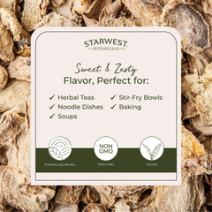 Starwest Botanicals Ginger Root cut and sifted, perfect for stir-fries