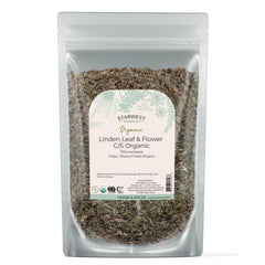Starwest Linden leaf and flowers tea bag view for a fragrant brew