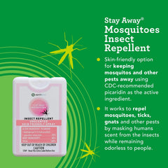 EarthKind Stay Away back label showing Picaridin directions for family use