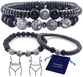 STCORPS7 magnetic healing bracelet close-up shows hematite beads and magnets for potential energy balance.