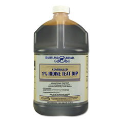 Stearns St0201-DB-TL31 teat dip bottle with 1% iodine for udder hygiene.
