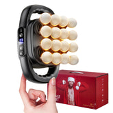 Stellamist Mini 16-Head Massage Gun in festive holiday box for gifting and relaxation.