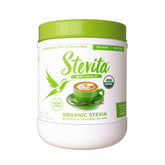 Stevita Organic Stevia jar offers sugar-free sweetness with zero calories.